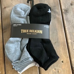 Brand New True Religion 10 Pack Men’s Quarter Socks Size 10-13.